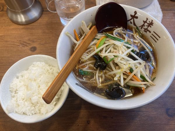 「モヤシソバ(餡かけ無し、サービスライス付き)　710円」@中華麺飯 太楼の写真