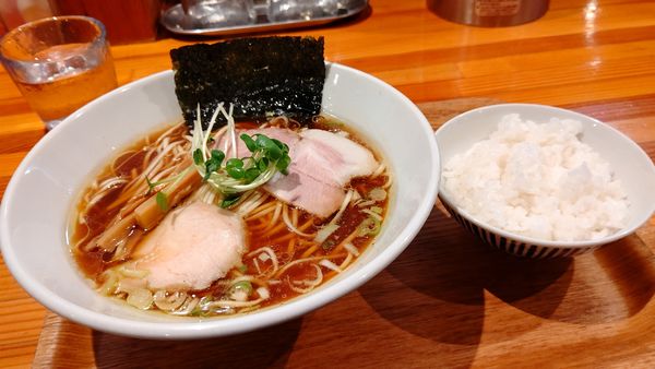 「中華そば７００円&半ライス５０円」@中華そば 田中製麺の写真