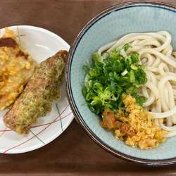 ぶっかけ（1玉）+高野豆腐天+磯部ちくわ天