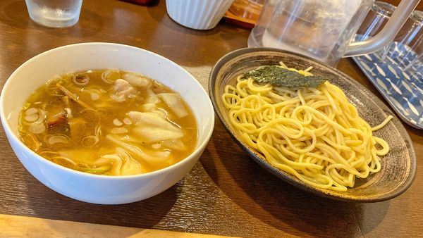 「ミックスわんたんつけめん（塩）¥1,110 麺1.5玉 ¥0」@麺屋 はやしまるの写真