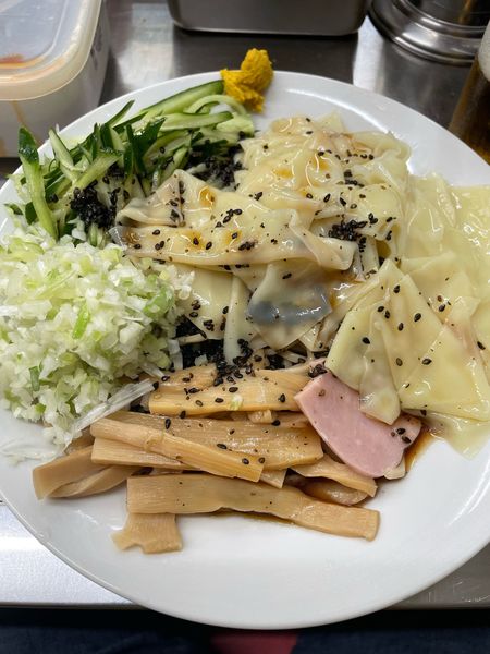 「冷やし中華 ワンタンダブル コマネギ」@中華そば みたかの写真