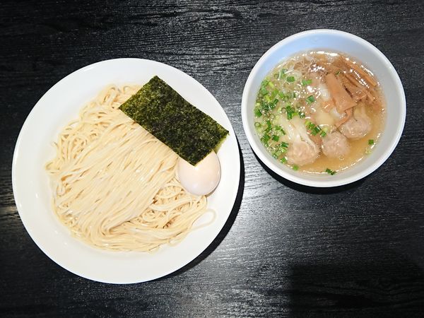 「ワンタンつけソバ（塩）＋味付け玉子」@支那ソバ 小むろの写真