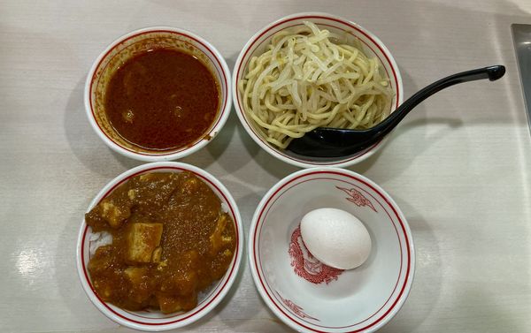 「ビールセット冷やし味噌＋プチ麻婆丼」@蒙古タンメン 中本 市川店の写真