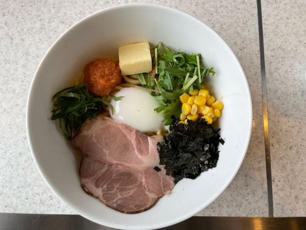 「【朝ラー】明太子バターまぜそば」@らうめん考房 ありがた屋の写真