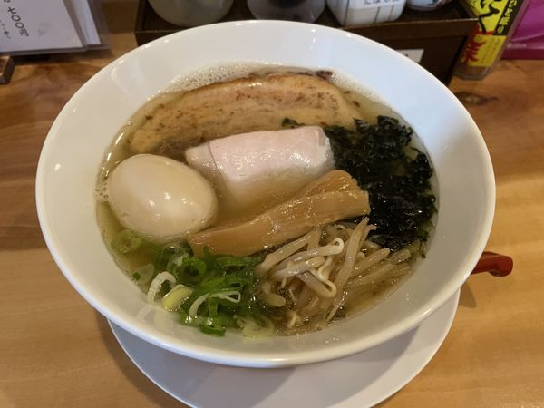 「味玉煮干しそば（塩）・和え玉」@原口商店の写真