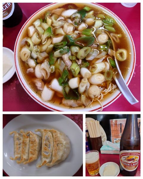 「珍達そば+黒豚餃子+瓶ビール（中）」@珍達そばの写真