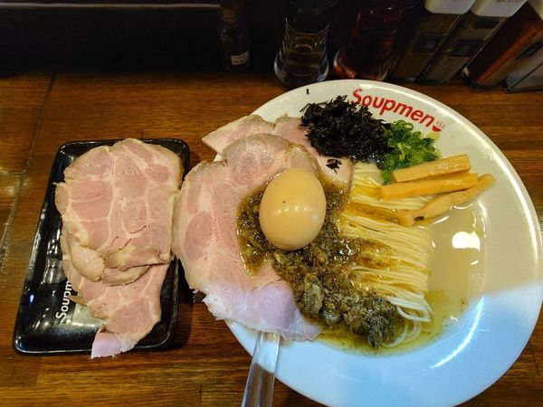 「牡蠣塩らぁ麺＋肉増し＋味玉」@Soupmenの写真