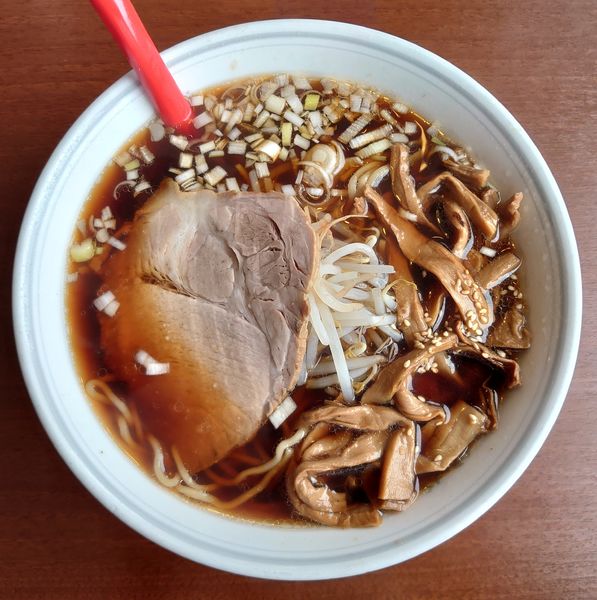 「中華そばメンマ(650円)」@ホワイト餃子 はながさ本店の写真