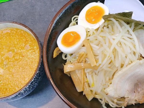 「ハッスル特製つけ麺（中盛）＋味玉」@ハッスルラーメンホンマ 亀戸本店の写真