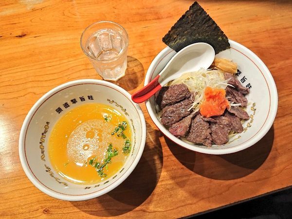 「牛ハラミの牛骨トマト出汁つけ麺」@ジンジャーヘッドバッドの写真