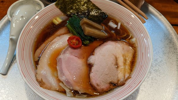 「京都丹波黒どりとあい鴨の中華蕎麦 謹製綾セット」@らぁ麺 綾海105の写真