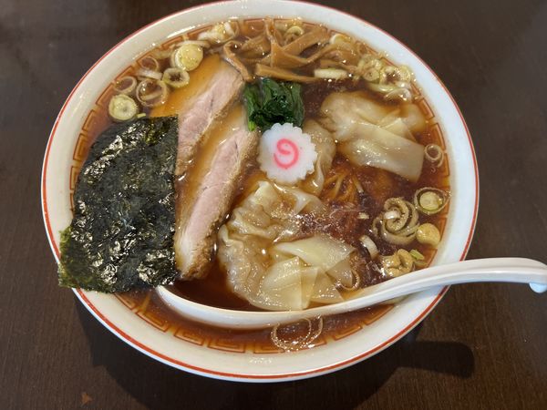 「本日の限定　サバ香味油のわんたんめん1100円」@Heart Restaurant 安ざわ家の写真