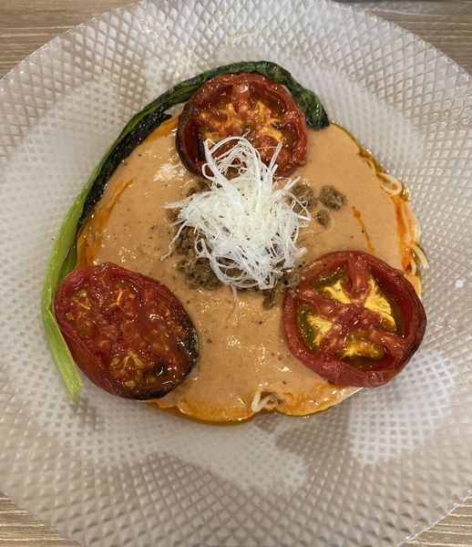 「【限定】焼きトマト冷し担担麺　１２５０円」@中華そば 和渦 TOKYOの写真