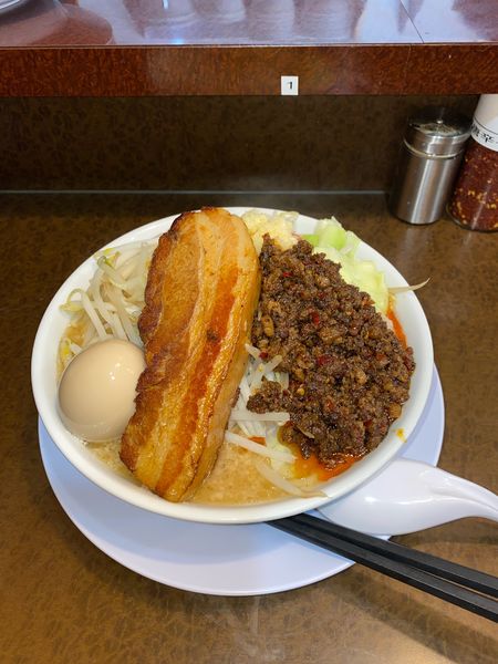 「男気味噌麺300g台湾ミンチ味玉¥1,320円」@らーめんまるはち 大垣店の写真