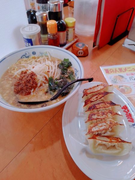 「担々麺+餃子」@テンホウ 山形店の写真