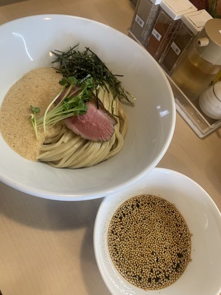 「鰹出汁の山かけ冷柚子つけそば　並950円」@鴨麺処 和の写真
