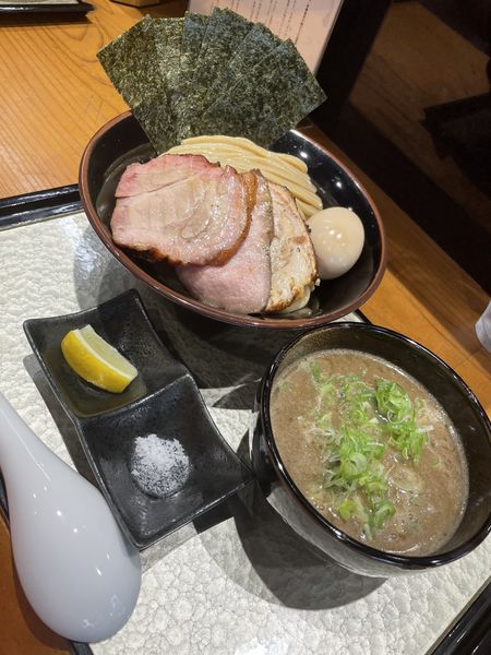 「チャーシューつけ蕎麦+味玉+九条ねぎ+のり」@中華蕎麦 ひら井の写真