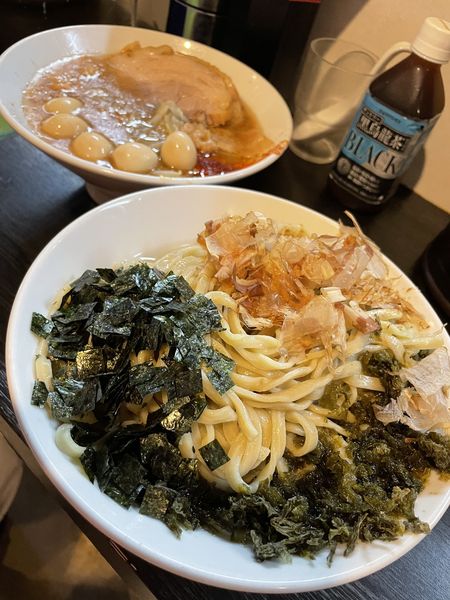 「昆布水つけ麺+あおさ+うずら」@豚星。の写真