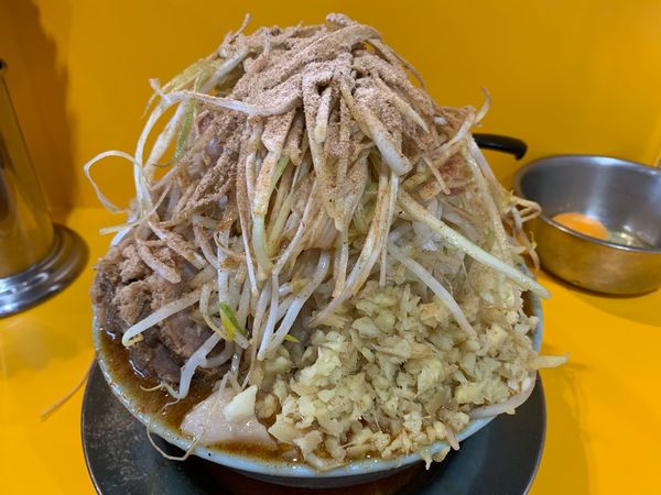 「小ラーメン辛い奴　ニンニクマシマシアブラ」@ラーメン二郎 八王子野猿街道店2の写真