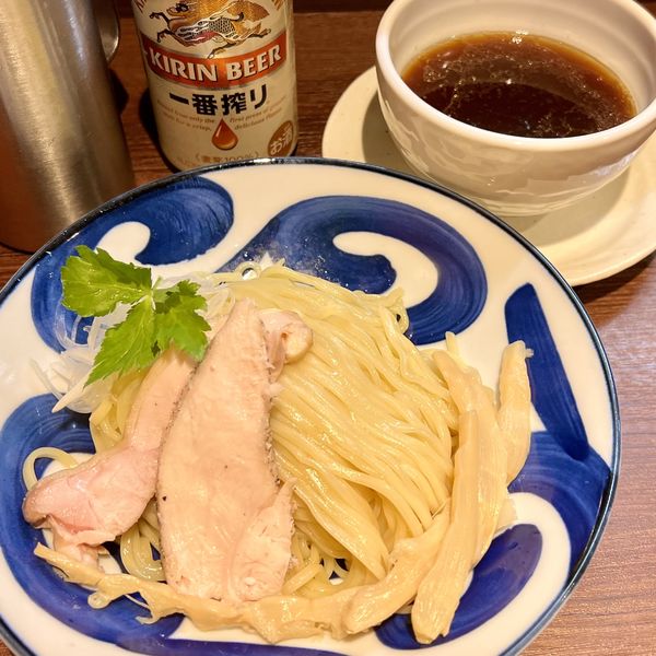 「つけ蕎麦＋缶ビール」@東京浅草 つけ蕎麦 井草の写真