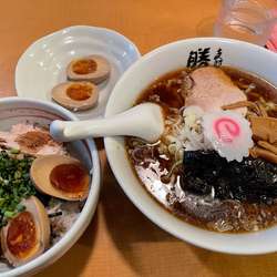 セットメニューA(チャーシュー丼セット) + 味玉