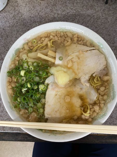 「中華そば大盛脂マシマシニンニクトッピング」@つたふじ 福山支店の写真