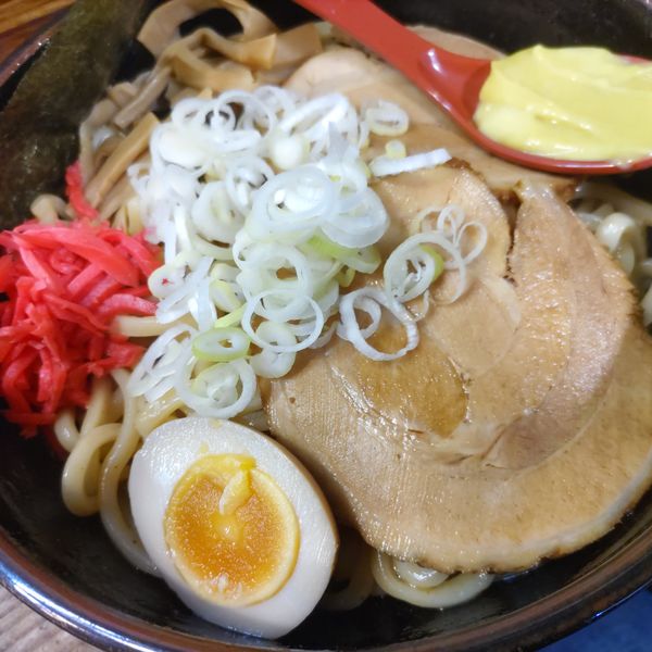 「油そば(大盛·太麺)·ごはん大」@つけ麺・らあめん 竹屋の写真