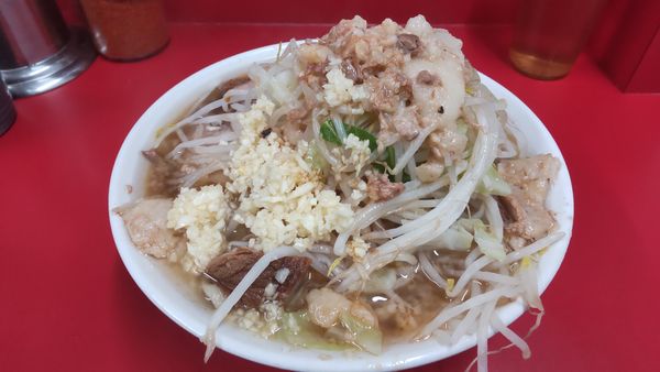 「小750円ヤサイ、ニンニク、アブラ、ショウガ」@ラーメン二郎 大宮公園駅前店の写真