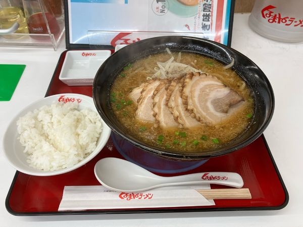 「チャーシュー麺 半ライス」@くるまやラーメン 東武動物公園店の写真