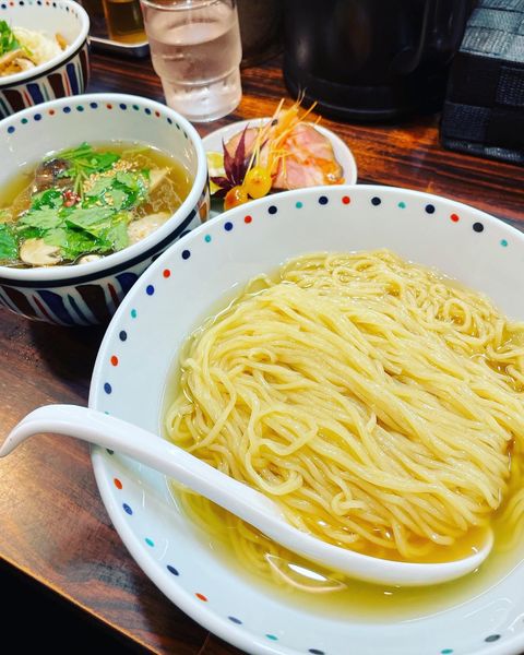 「【限定】松茸白だしつけ麺」@らー麺 あけどやの写真