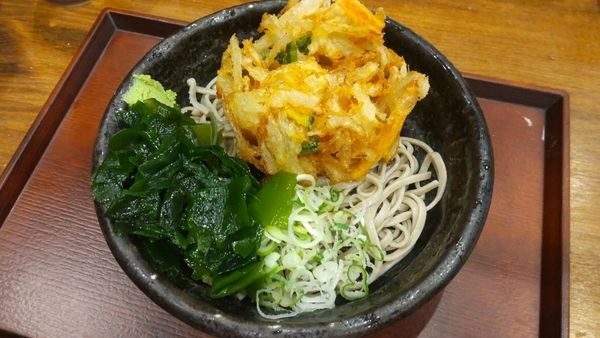 「冷やし天ぷらそば」@十割蕎麦 嵯峨谷 浜松町店の写真