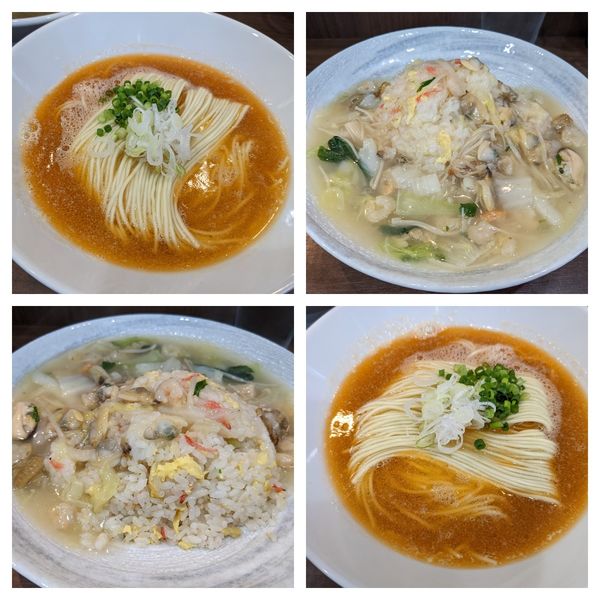 「【限定】秋鮭のソバ＋海老たっぷりの海鮮あんかけ炒飯」@Noodle&Spice curry 今日の1番の写真