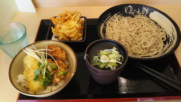 「ミニとりから丼セット、かきあげ(クーポン)」@ゆで太郎 牛久栄町店の写真