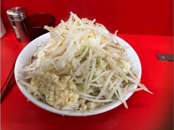 「小ラーメン麺少なめ ヤサイニンニク」@ラーメン二郎 一橋学園店の写真
