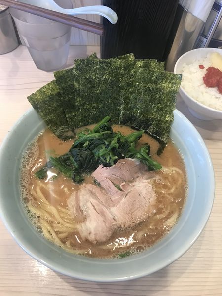 「朝らー¥500円&ほうれん草¥100&海苔¥50」@家系 武の極みの写真