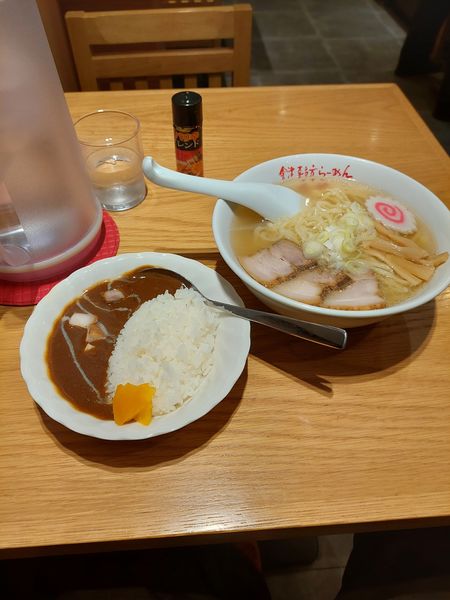 「會津山塩らーめん＋ミニカレー」@會津 喜多方らーめん 愛絆の写真