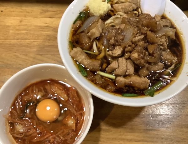 「スタ満そば　＋　カシワ満太郎」@元祖スタミナ満点らーめんすず鬼 赤坂店の写真