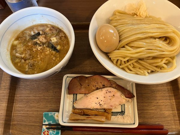 「味玉鶏ほぐしつけ麺」@つけめん さなだの写真