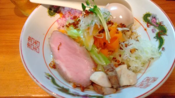 「サッポロ赤星+【夜の限定】香味油SOBA（￥550+850）」@麺処 源玄の写真