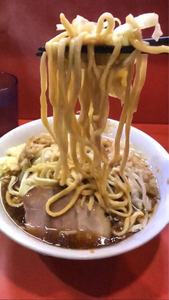 「ラーメン　麺少なめニンニクアブラ」@ラーメン二郎 仙川店の写真