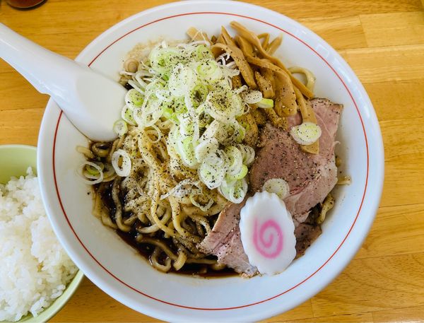 「【限定】麺喰らう中華そば 漆黒＋ライス」@中華そば 蒼穹の写真