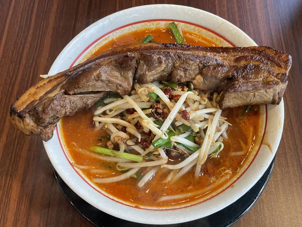 「台湾ラーメン¥750 激辛¥100 大肉叉焼¥450」@台湾ラーメン 江楽 名駅店の写真