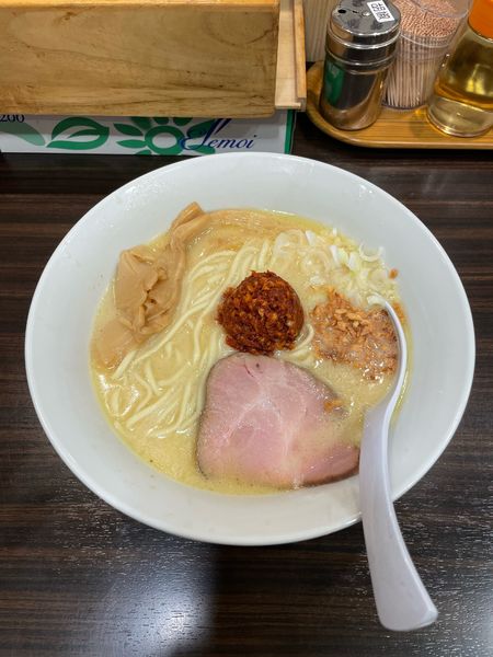 「バクダン鶏白湯麺(880円)」@超濃厚鶏白湯ラーメン専門店 自家製麺 鶏ふじの写真