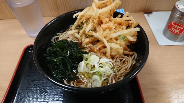 「かき揚げ天そば」@名代 箱根そば 小田原店の写真