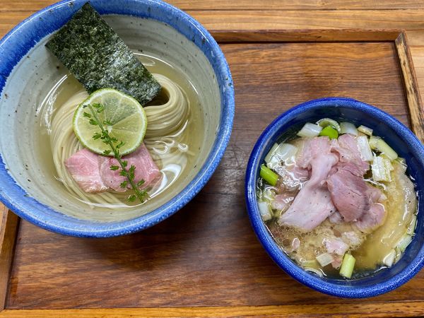 「昆布水つけ麺塩 ちょい肉増し＋味玉」@YOKOKURA STOREHOUSEの写真