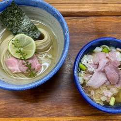 昆布水つけ麺塩 ちょい肉増し＋味玉