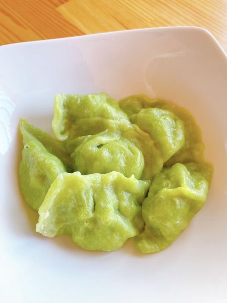 「はまちゃんぎょうざ と ニラ海老ぎょうざ」@はまちゃんぎょうざの写真