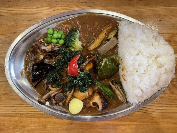 「野菜チキン（レギュラー、極辛）」@カレーの店 プーさんの写真