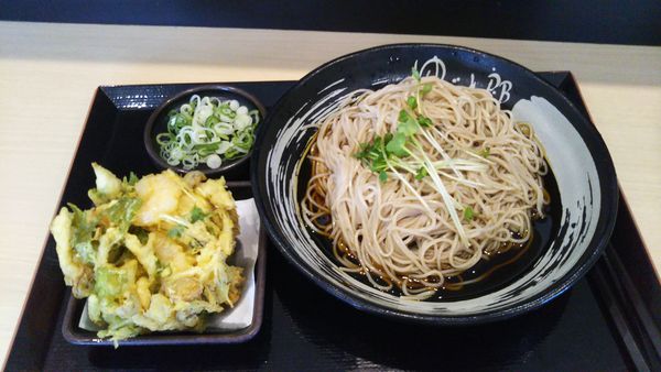 「冷し海老としめじのかきあげそば、大盛(クーポン)」@ゆで太郎 谷田部店の写真