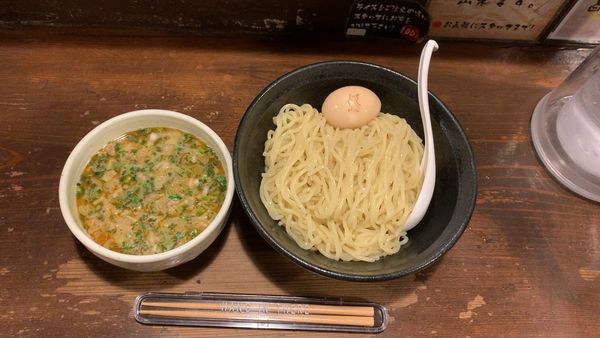 「つけ麺中盛り850+My箸味玉」@鶏の穴の写真
